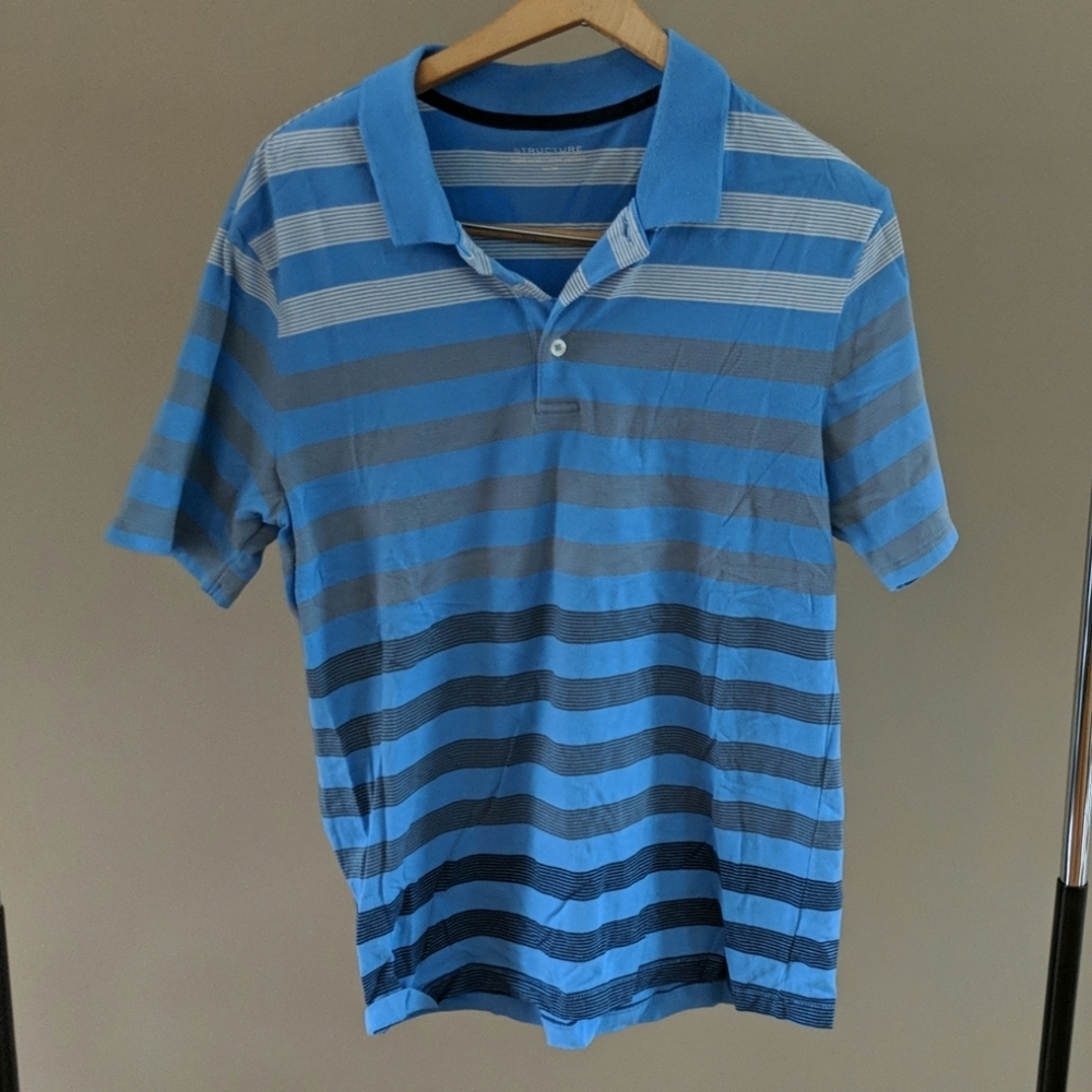 Structure blue striped ombre colored Polo